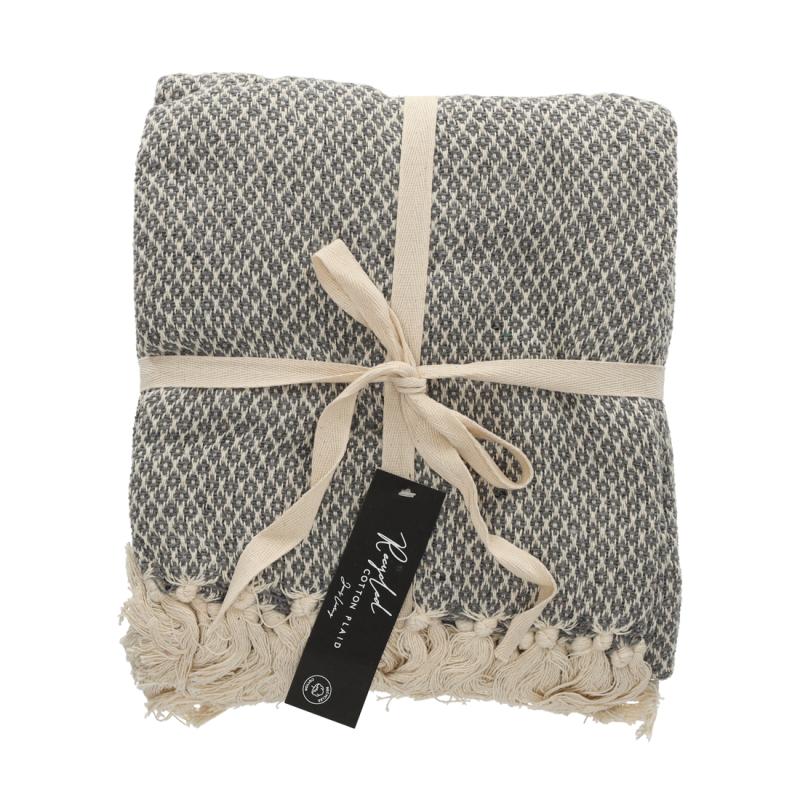 JENS Living Basic Recycled Cotton Plaid Grijs
