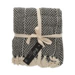 JENS Living Basic Recycled Cotton Plaid Zwart