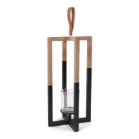 SENZA Houten Kandelaar Zwart Large