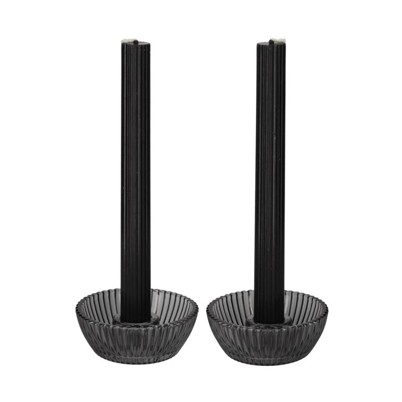 JENS Living Gift Set Candleholder + Candle Black /2