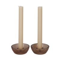 JENS Living Giftset Kandelaar + Kaars Bruin /2